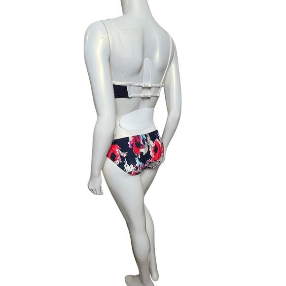 Kate Spade Bikini Set XS Black Floral Two-Piece Swimsuit Adjustable Straps - Picture 15 of 16